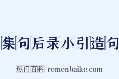 集句后录小引造句是什么意思的图片